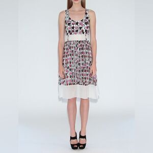Jonathan Cohen Runway 2013 Floral Print Silk Cotton Blend Dress
